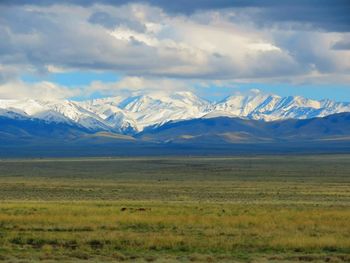 Scenic view of mountains against sky