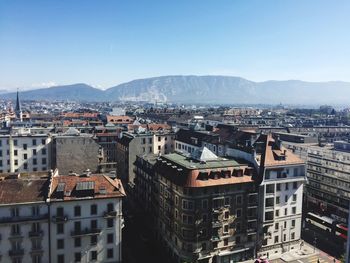 High angle view of old town