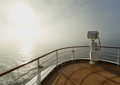 Scenic view of sea against sky during cruise at sunrise