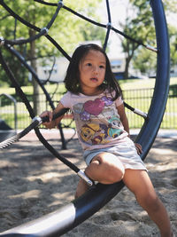 Portrait of cute girl in playground