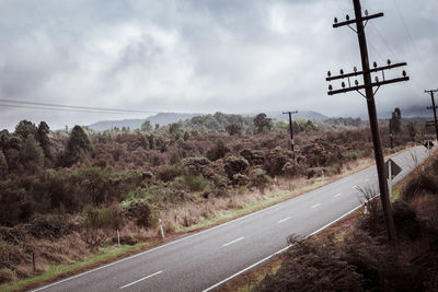 Road against cloudy sky