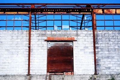 Closed door of building