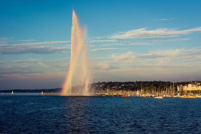 Fountain in sea