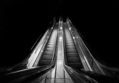 High angle view of escalator