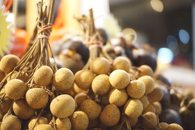 Close-up of onions for sale at market stall