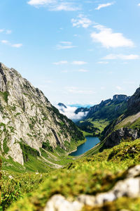 Scenic view of mountains against sky