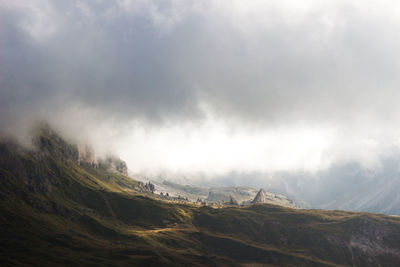 View of mountain against cloudy sky