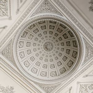 Directly below shot of ornate ceiling