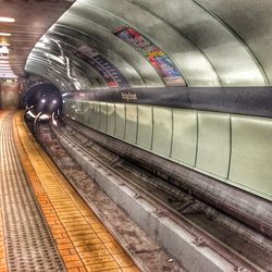 Train at railroad station platform