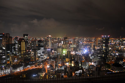 Illuminated city at night