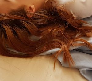 High angle view of woman
