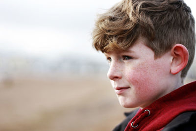 Portrait of young man looking away