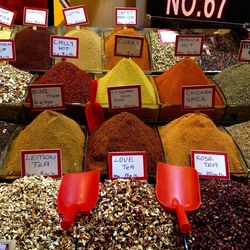 Close-up of various vegetables for sale at market stall