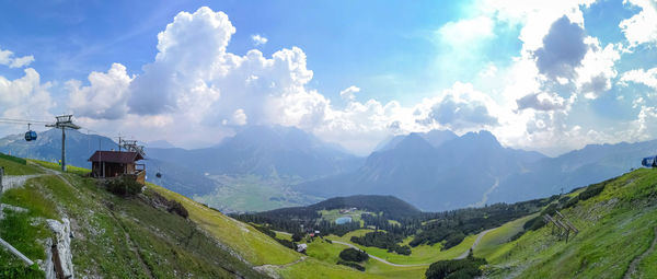 Panoramic view of mountains against sky