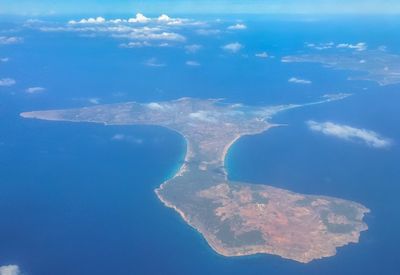 Aerial view of sea against sky