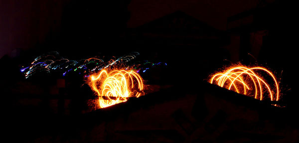 Close-up of illuminated lighting equipment