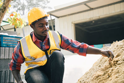 Man working at construction site