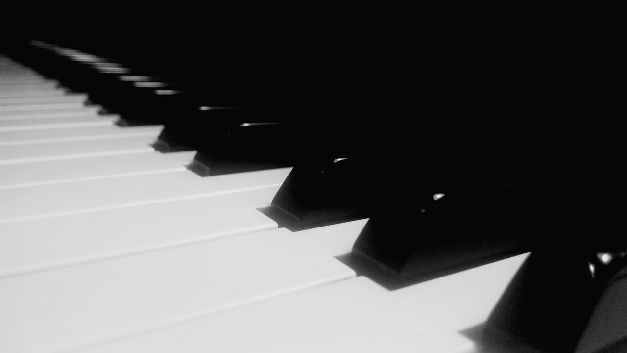 music, musical instrument, piano, piano key, close-up, indoors, no people, day