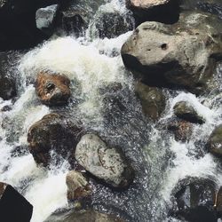 Water splashing on rocks