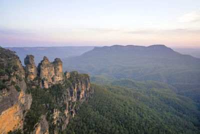 Panoramic view of landscape against sky during sunset