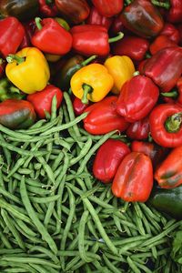 Full frame shot of multi colored vegetables for sale in market