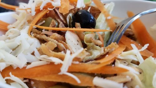 Close-up of meal served in plate