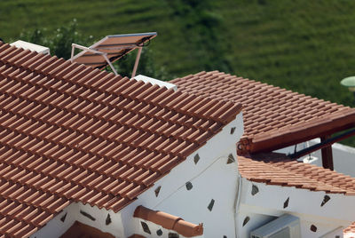 High angle view of roof of building