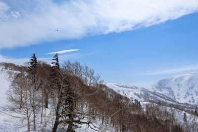 Scenic view of snow covered mountains against sky