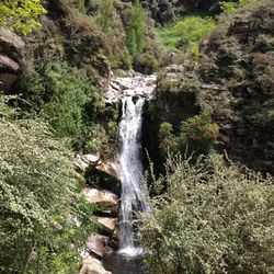 High angle view of waterfall