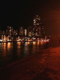 Illuminated city at night