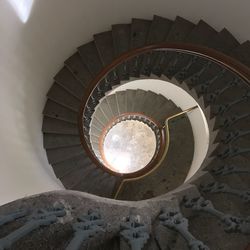 Low angle view of spiral staircase