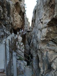 View of narrow steps leading towards mountain