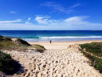 Scenic view of beach against sky