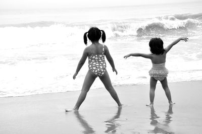 Full length of children on beach