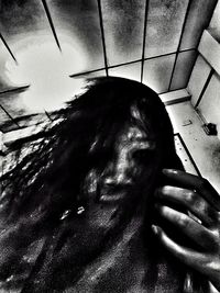 Close-up portrait of man wearing mask