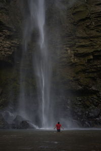 Scenic view of waterfall