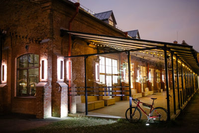 View of building in city at night