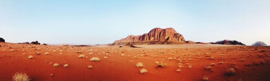 Rock formations in desert against sky