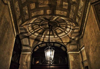 Low angle view of illuminated ceiling in building