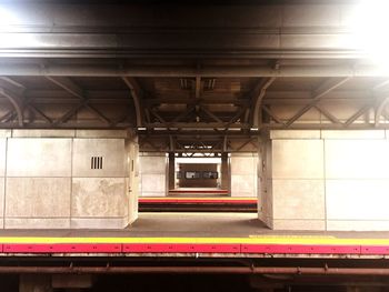 Train at railroad station platform