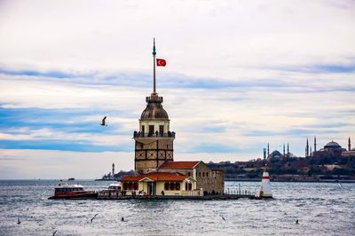 View of building against cloudy sky