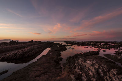 Panoramic view of landscape against sky during sunset