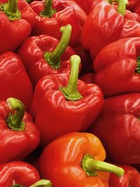 Full frame shot of bell peppers for sale in market
