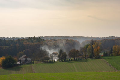 Scenic view of field against sky