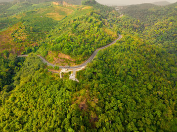 High angle view of rural landscape