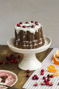 Close-up of cake on table