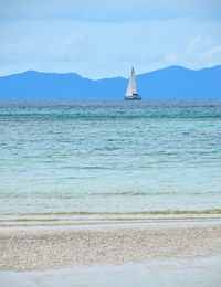 Sailing boat on sea