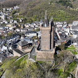 High angle view of townscape