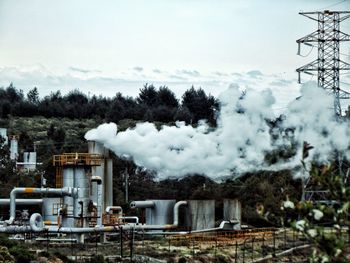 Smoke emitting water treatment plant