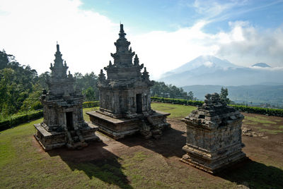 Temple against building